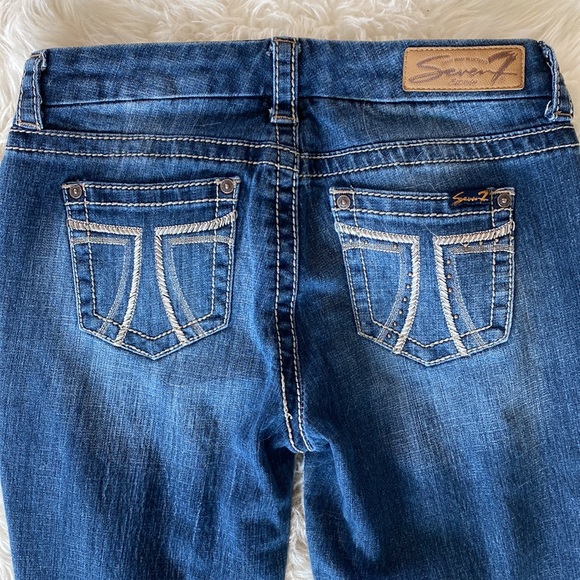 Seven7 The Rocker Slim Thick Stitch Embroidered Bootcut Jeans - Picture 10 of 14